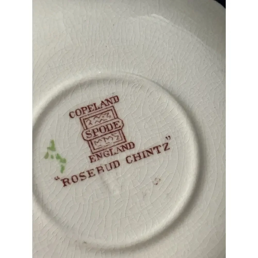 Vintage Spode England Rosebud Chintz Demitasse Espresso Set – 9 Cups & 9 Saucers